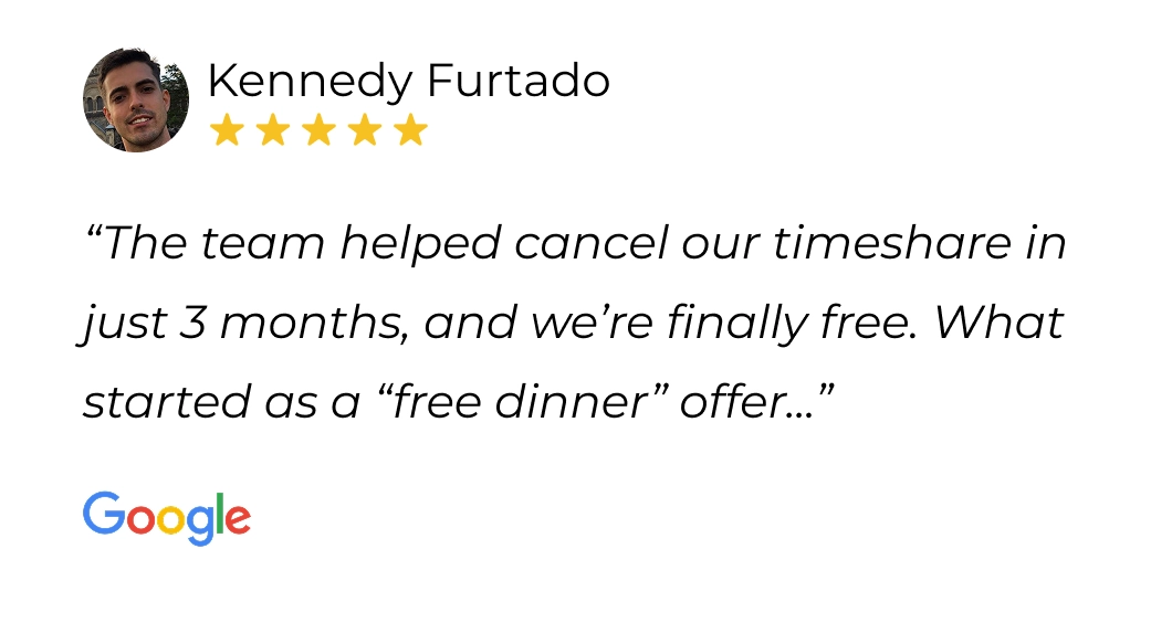 Young man sharing his experience with timeshare cancellation