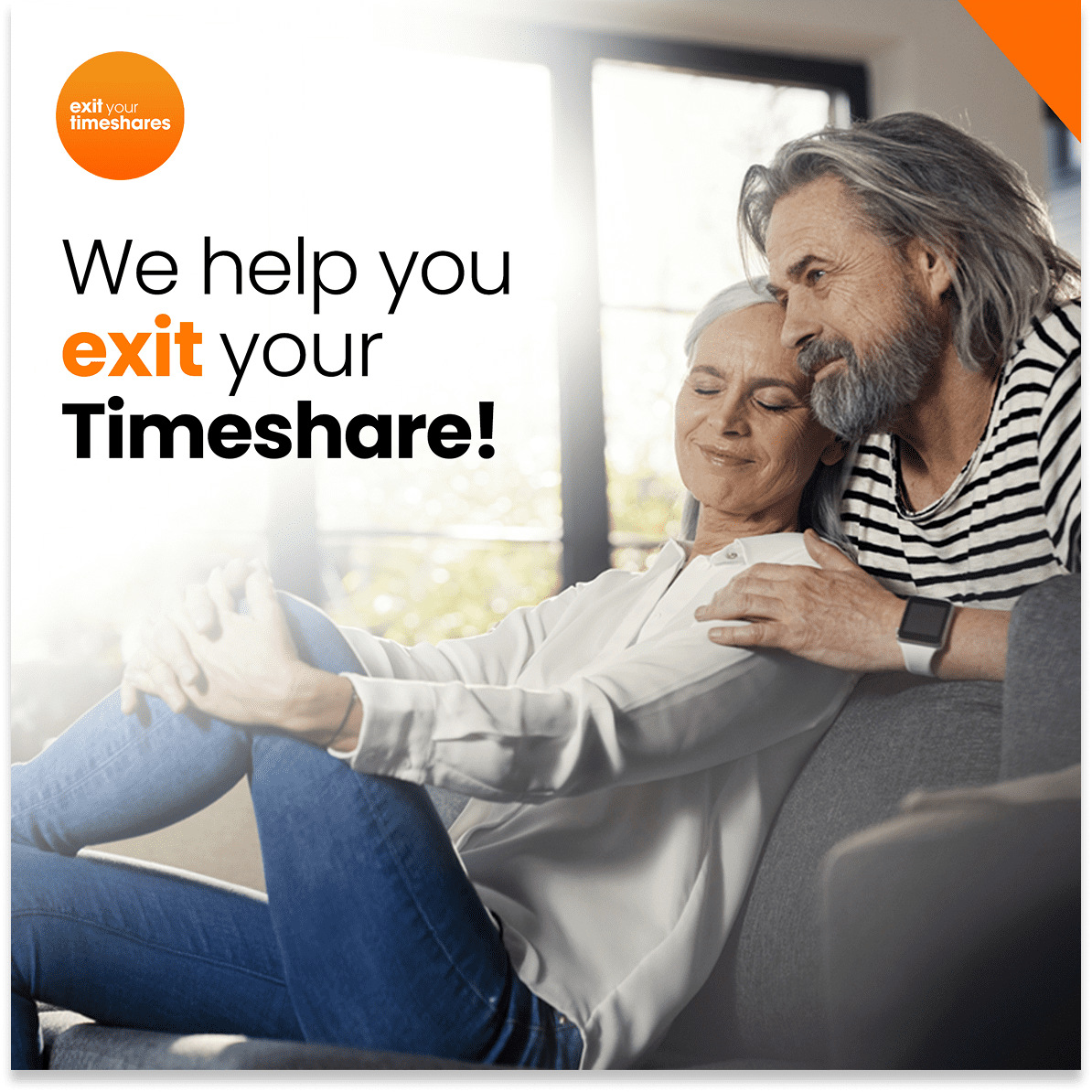 elderly couple relaxing in the living room