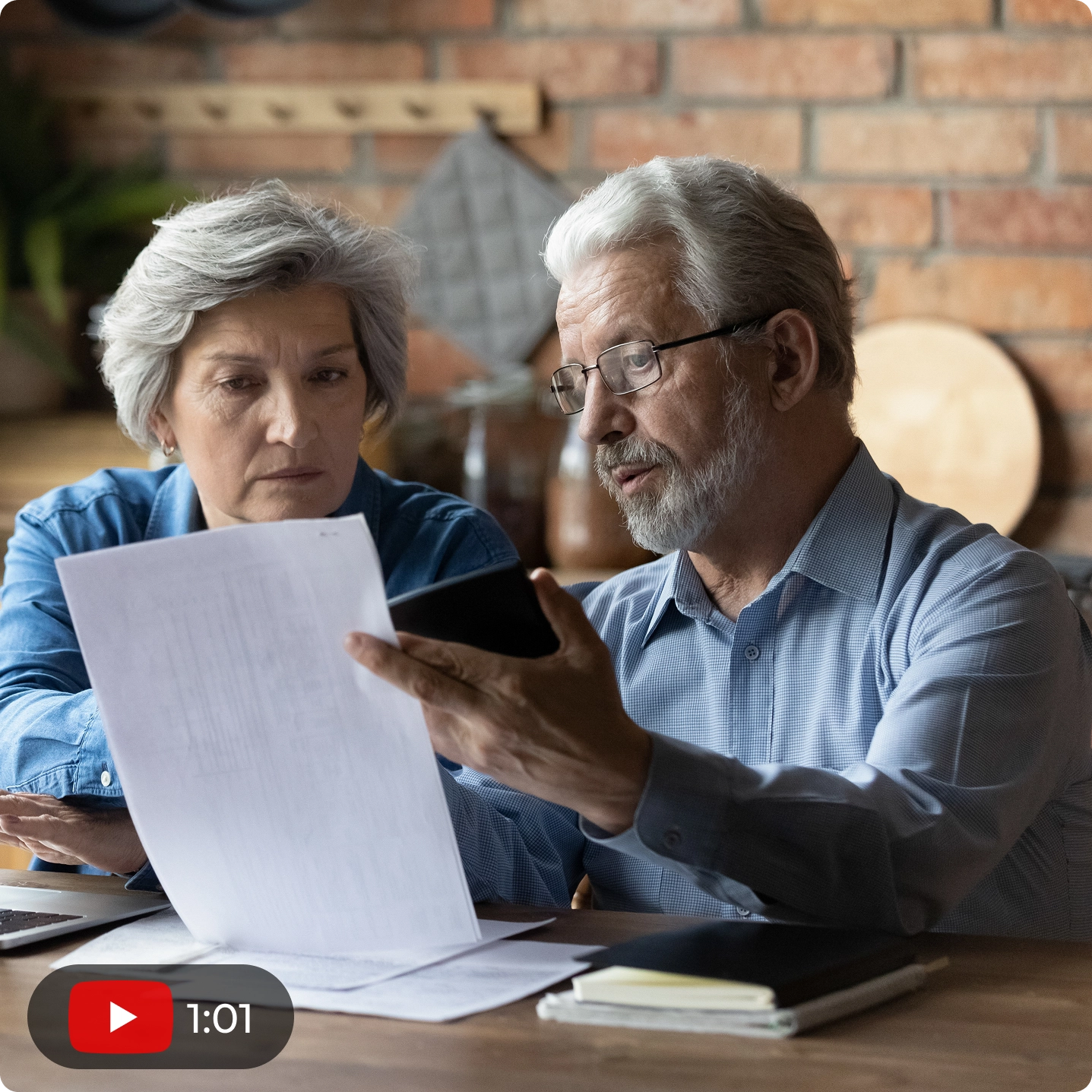 elderly couple looking for cancelling a timeshare contract